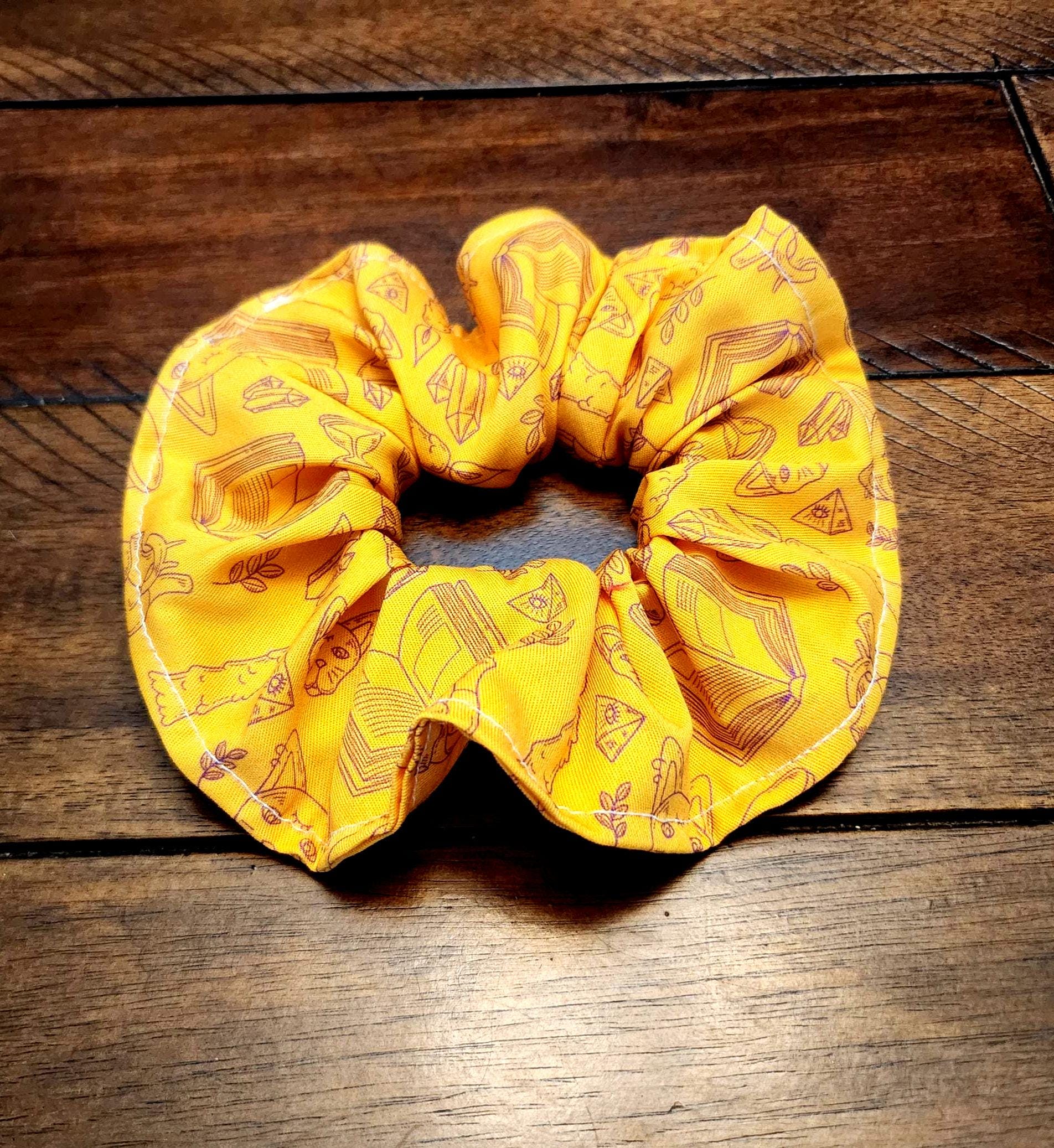 Handmade Cotton Scrunchie – Unique Patterned Hair Tie, Gentle 1/4" Elastic