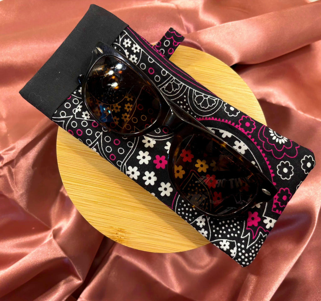 Handmade Floral Accessory Set – Lip Balm Holder, Keychain Wristlet & Sunglasses Case