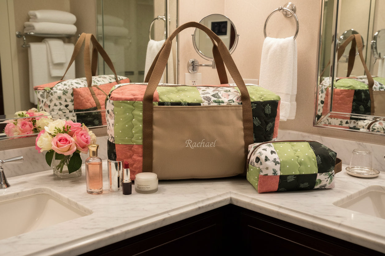 Custom Handmade Patchwork Duffle Bag – Personalized Fabric, Color & Embroidery