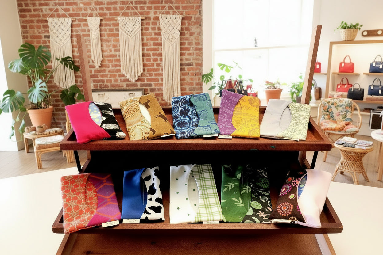 Handmade Fabric Tissue Holder – Cute Purse Pouch in Fun Patterns