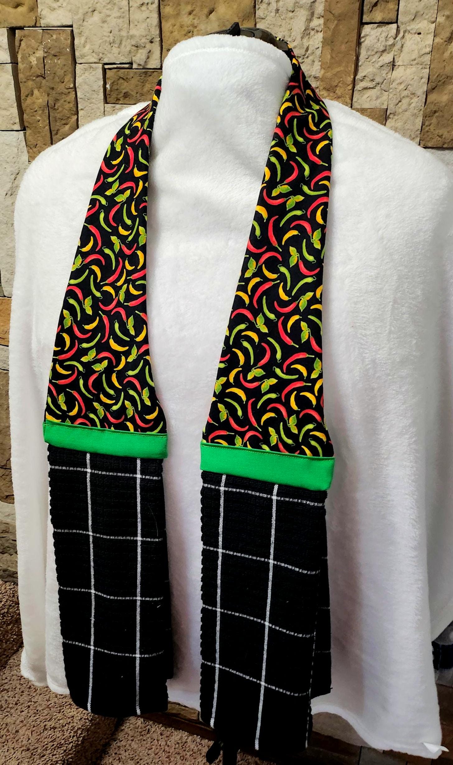 Handmade Cotton Kitchen Scarf - Tapered Neck