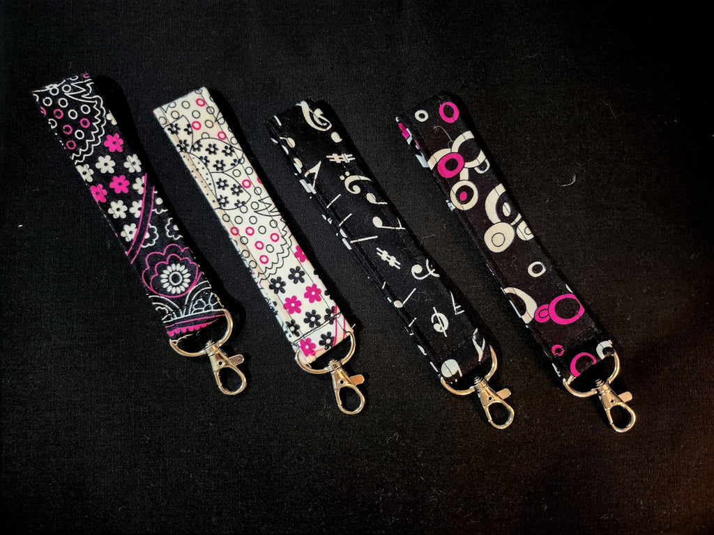 Handmade Fabric Keychain – Cute Printed Wristlet Key Fob