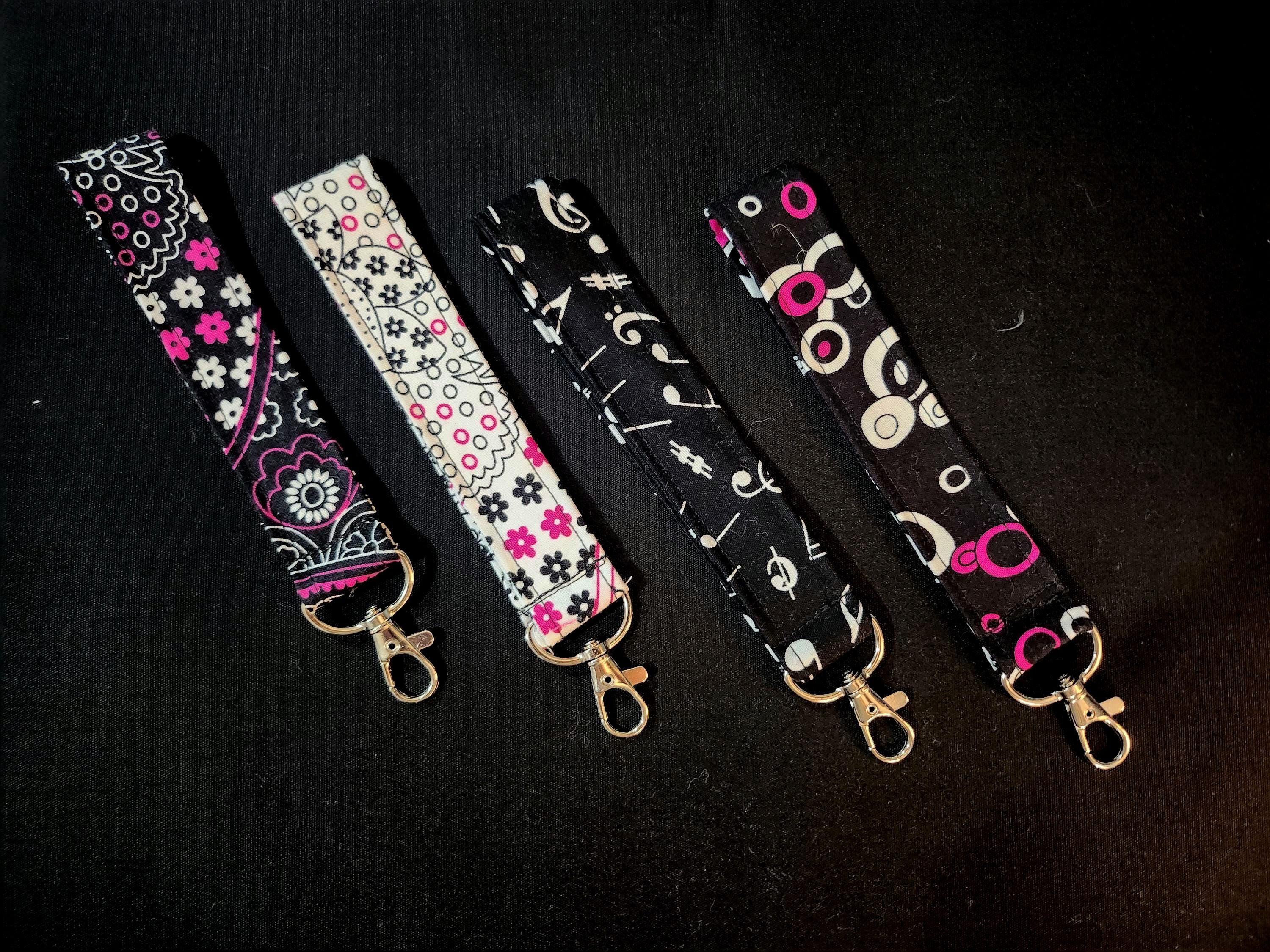 Handmade Fabric Keychain – Cute Printed Wristlet Key Fob