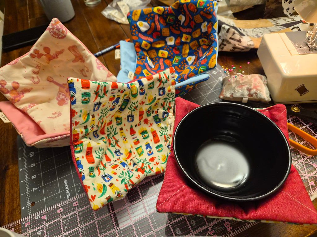 Handmade Fabric Bowl Cozy – Fun Patterns, Mix & Match