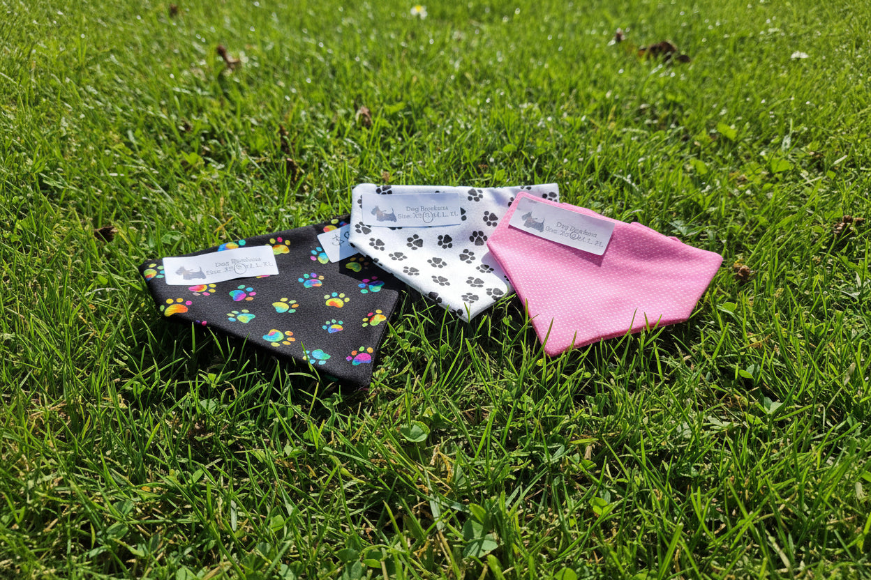 Handmade Dog Bandana – Fun Prints, Multiple Sizes, Custom Embroidery Available