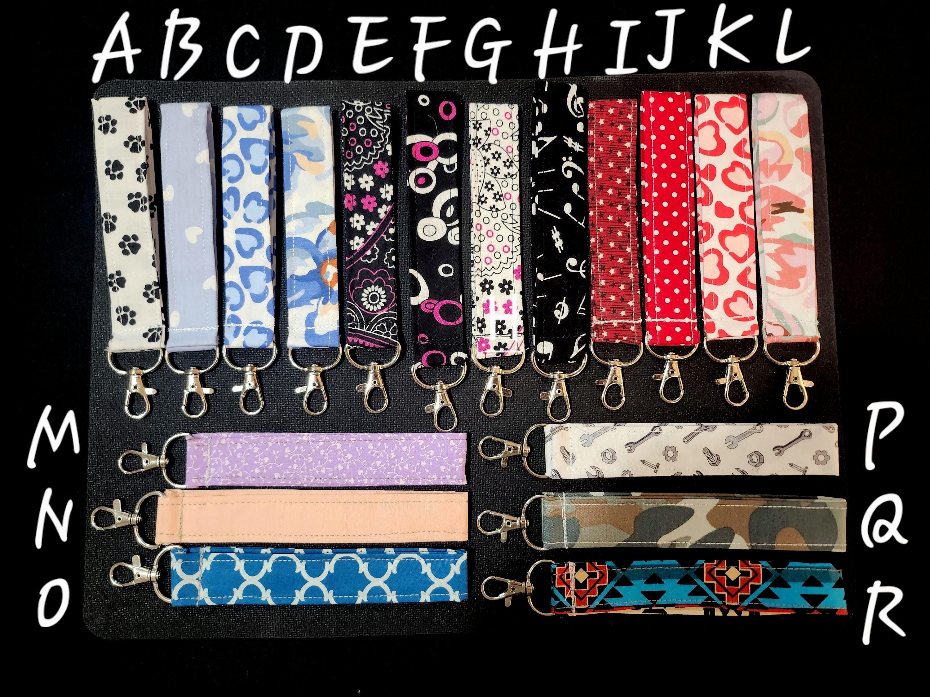 Handmade Fabric Keychain – Cute Printed Wristlet Key Fob