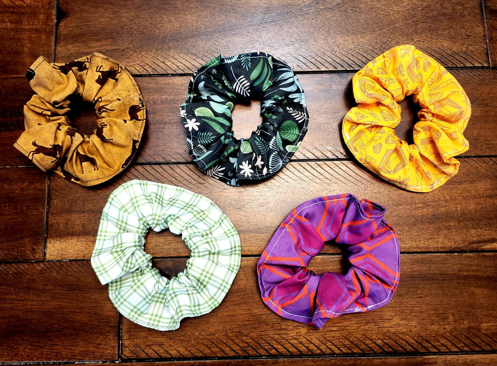 Handmade Cotton Scrunchie – Unique Patterned Hair Tie, Gentle 1/4" Elastic