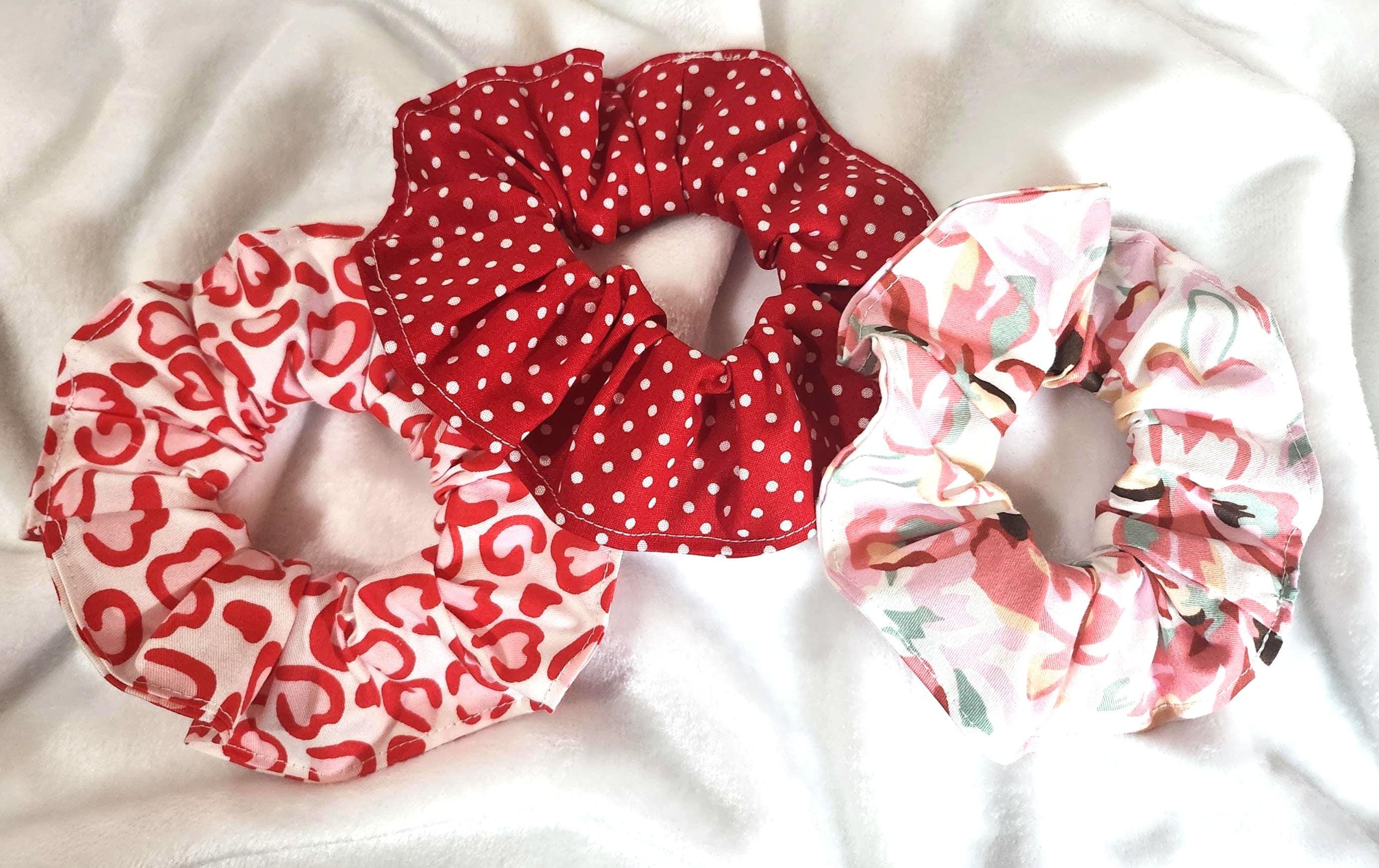 Handmade Floral Cotton Scrunchie – Patterned Hair Tie