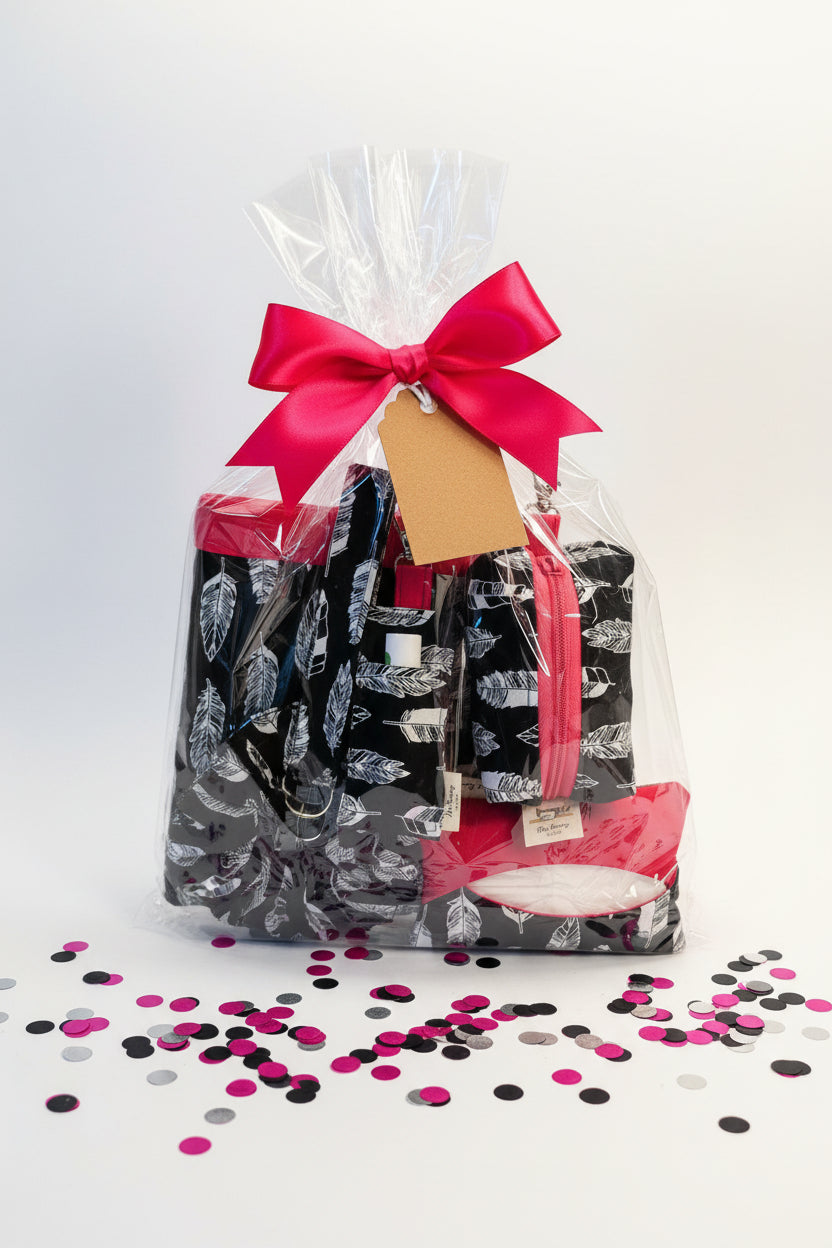 Customizable Swag Bag Party Favor Gift Set - Choose Your Items: Glasses Case, Wristlet, Scrunchie, Lip Gloss Keychain, Mini Boxy Bag, Klee