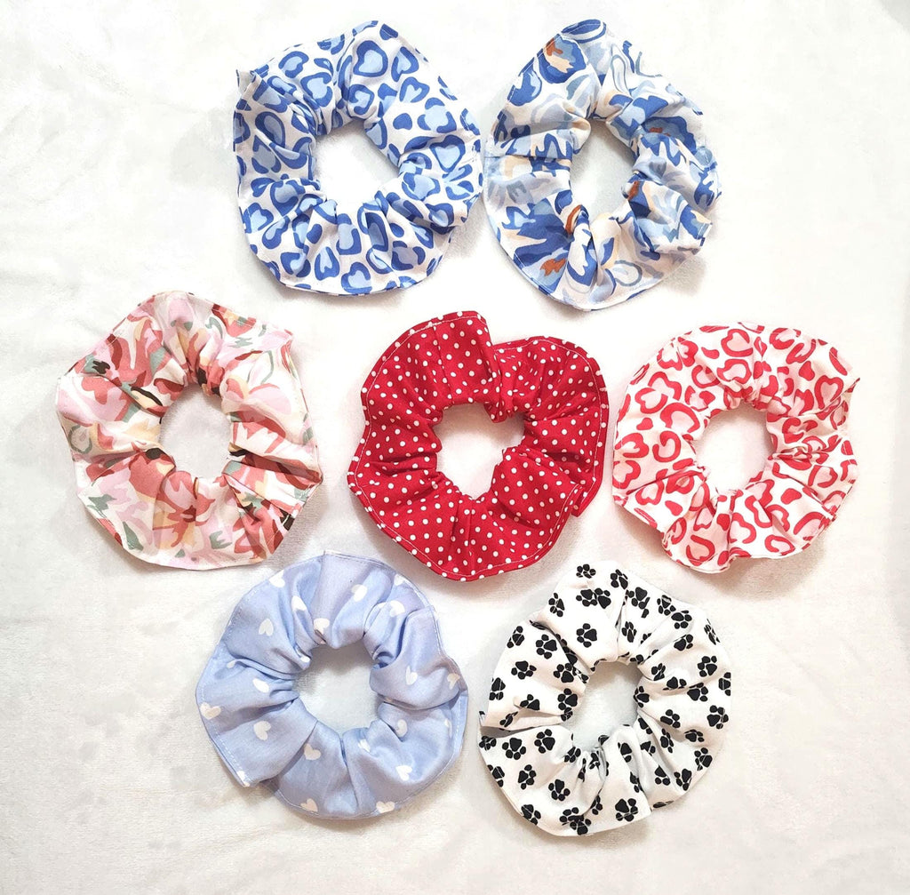 Handmade Floral Cotton Scrunchie – Patterned Hair Tie