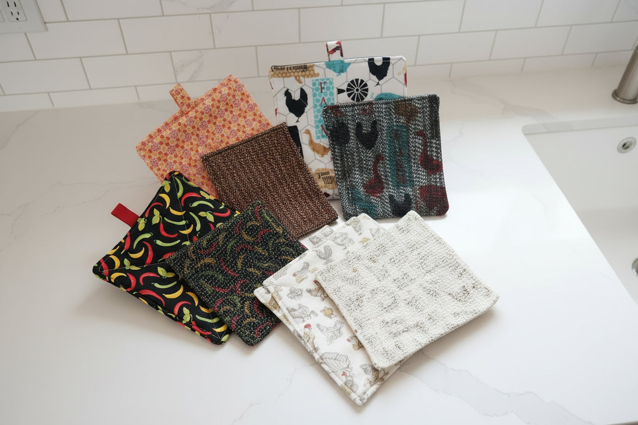 Colorful Handmade Pot Holders Collection | Kitchen Decor