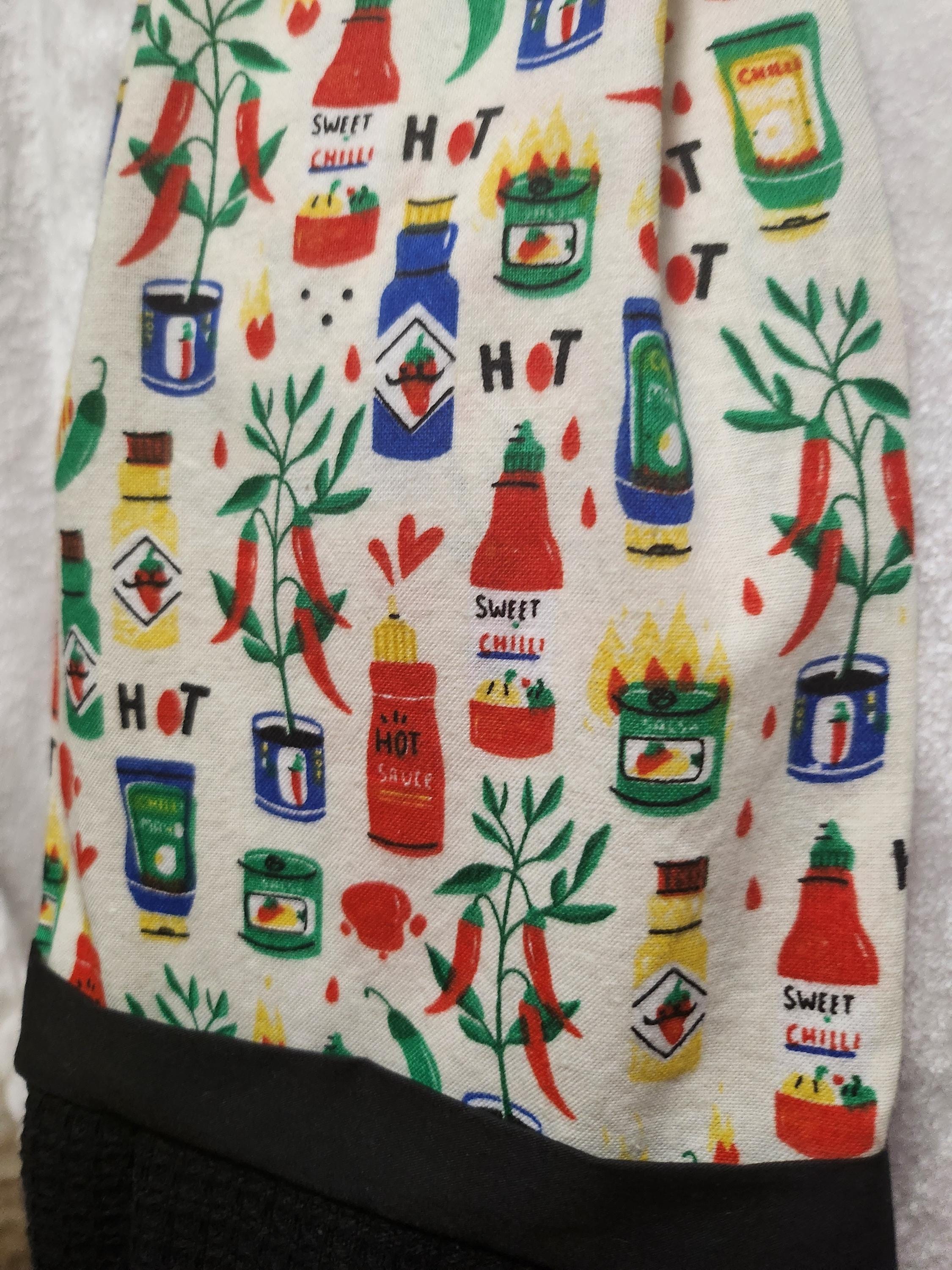 Handmade Kitchen Scarf with Tapered Neck – Cotton Fabric, Absorbent Towel Ends
