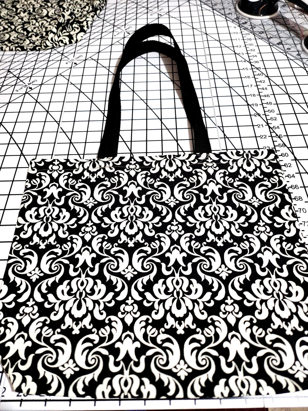 Handmade Canvas Tote Bag – Patterned, Boxed Corners, Everyday & Beach Carry