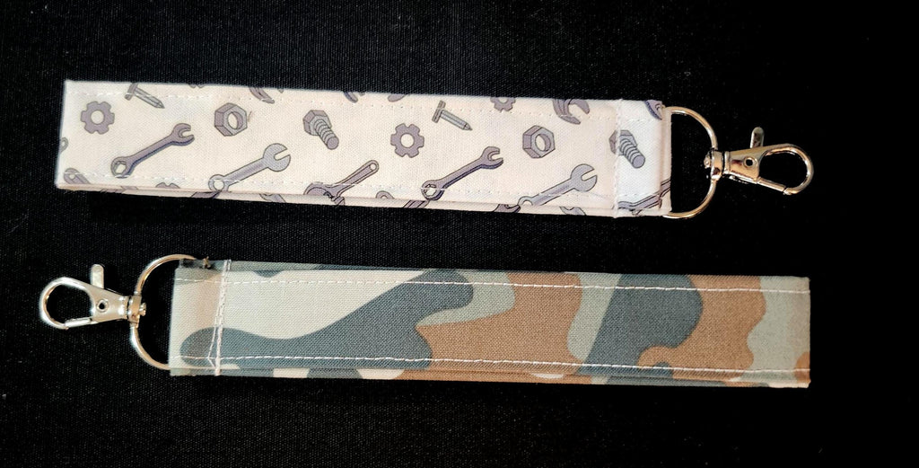 Handmade Fabric Keychain – Cute Printed Wristlet Key Fob