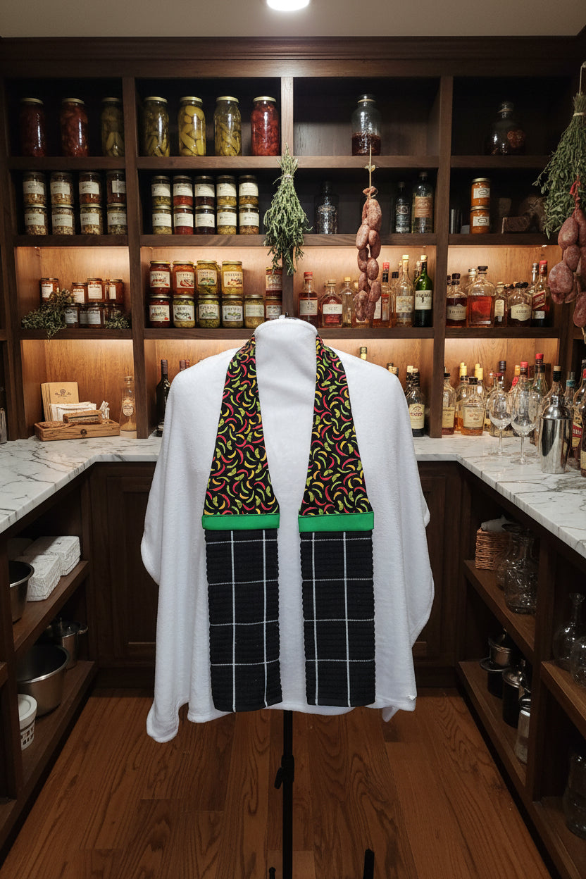 Handmade Cotton Kitchen Scarf - Tapered Neck