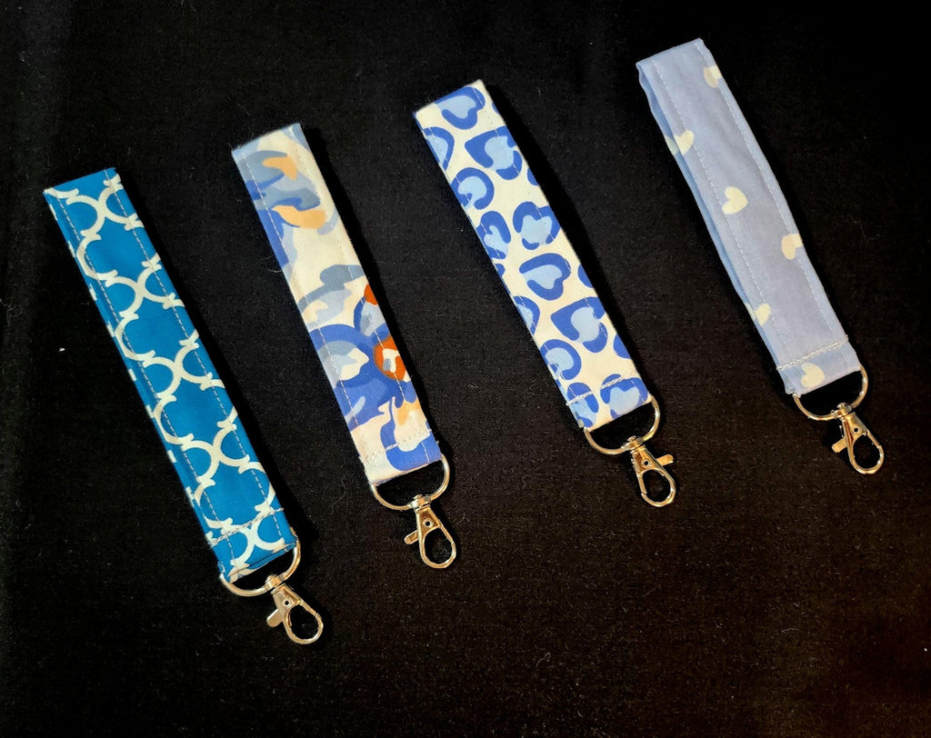Handmade Fabric Keychain – Cute Printed Wristlet Key Fob