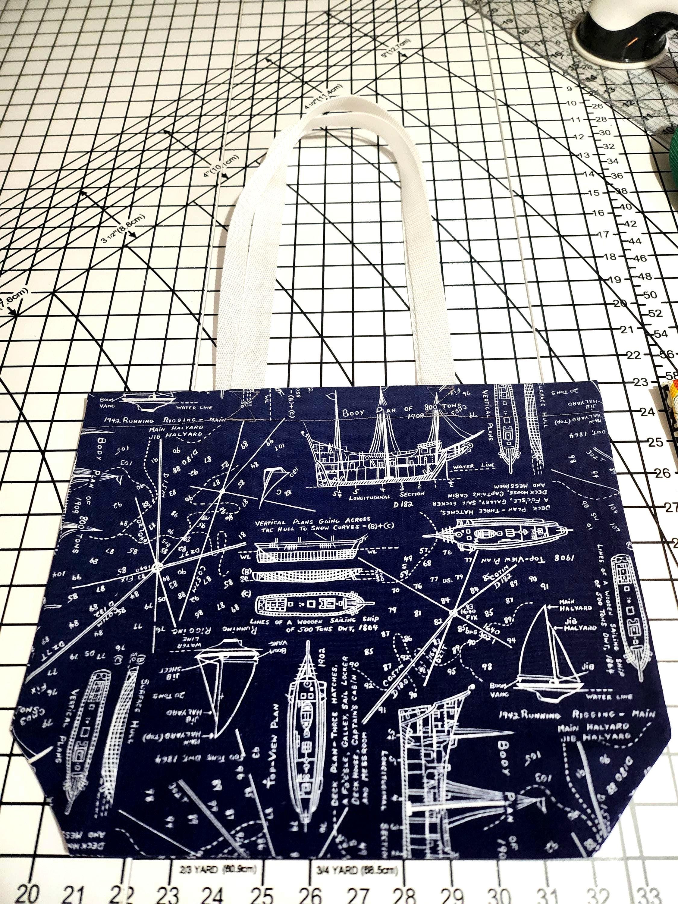 Handmade Canvas Tote Bag – Patterned, Boxed Corners, Everyday & Beach Carry