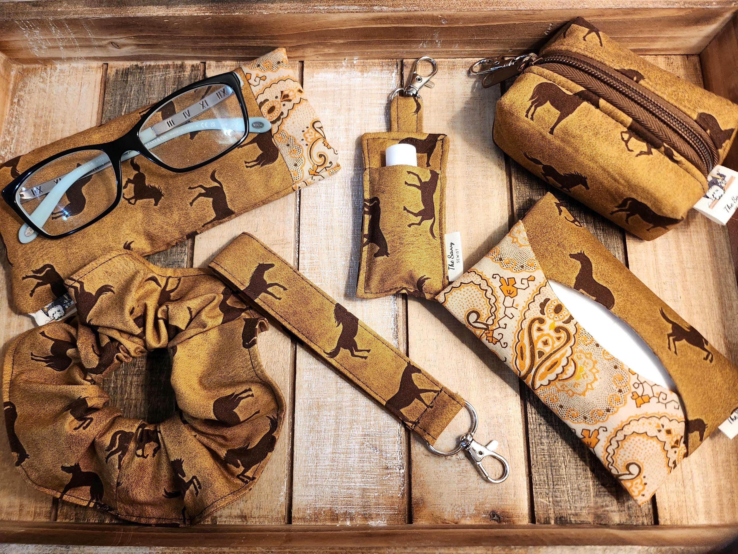 Customizable Western Horse Print Swag Bag Set – Mix & Match Handmade Accessories