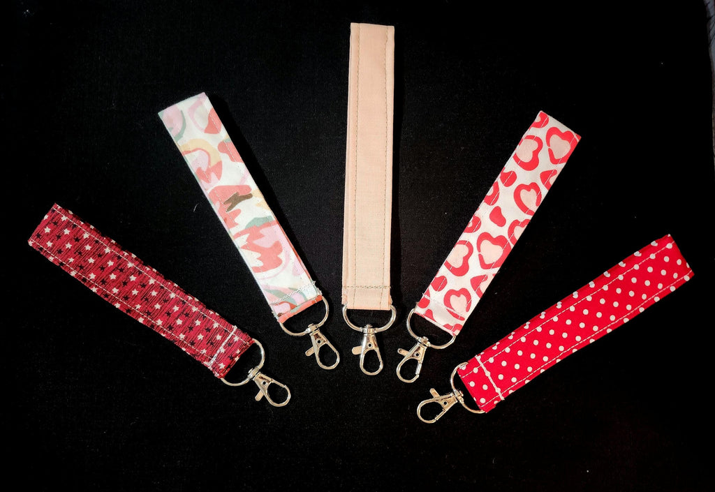 Handmade Fabric Keychain – Cute Printed Wristlet Key Fob