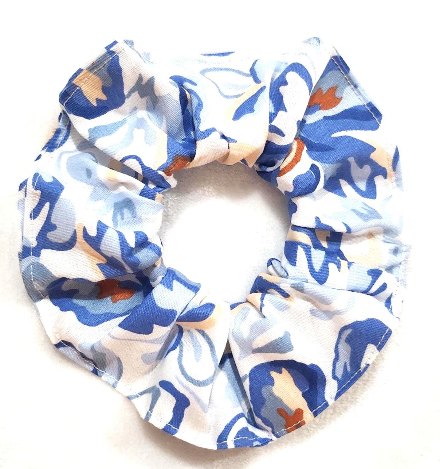 Handmade Floral Cotton Scrunchie – Patterned Hair Tie