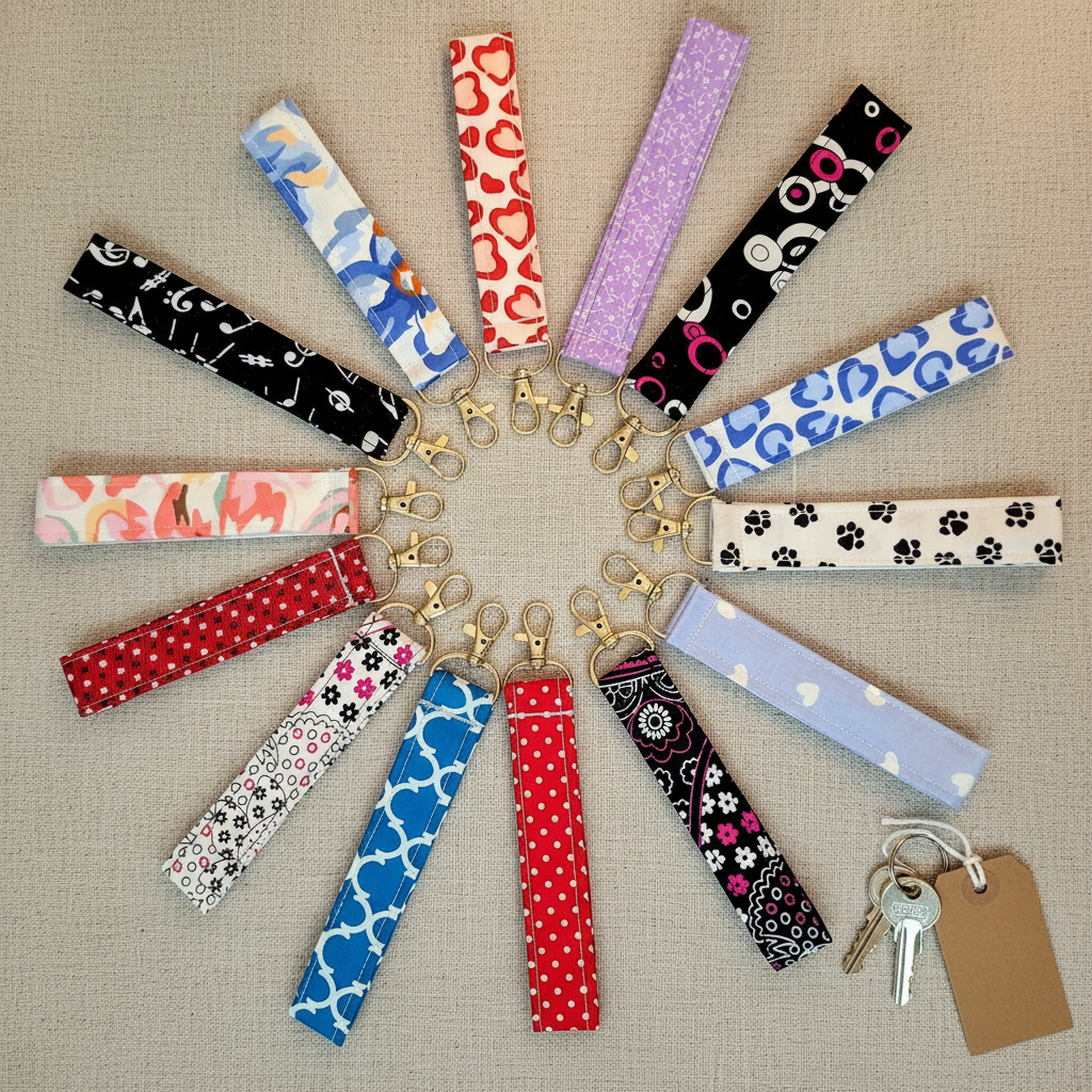 Fabric Keychains - Flat Lay